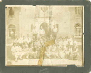 Torn, mounted 1930s photo